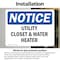 Signmission Utility Closet And Water Heater, 7 in W x Rectangle, Vinyl Decal OS-2PACK-NS-D-57-L-18843 - alternate 5